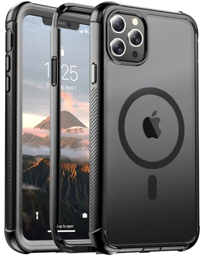 jaroco Magnetic for iPhone 11 Pro Max Case, [Compatible with MagSafe][Military Grade Drop Protection][Heavy Duty Protection][Non-Slip][Shockproof] 2-Layer Durable Bumper Phone Case 6.5''-Black