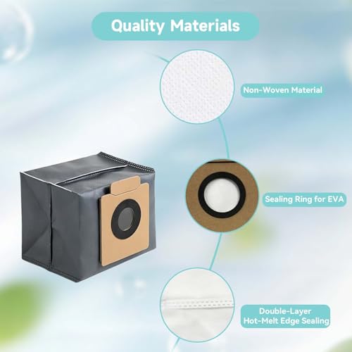 Image of WAIKAS 6 Pack Dust Bags for Eufy X10 Pro Omni, X8 Pro Robot Vacuum Cleaner - Large Capacity Replacement Accessories