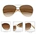 GUVIVI Retro Gold Aviator Sunglasses for Women Men, 2025 Metal Oversized 70s Aviators Brown Sun Glasses
