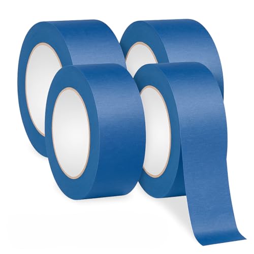 Image of Blue Painter's Tape 1.5 inch x 60 Yards - Easy-Release Masking Tape for Painting, Clean Removal, No Residue - Multi-Surface Use on Walls, Trim, Glass & Wood - Professional-Grade Adhesive (4 Rolls)