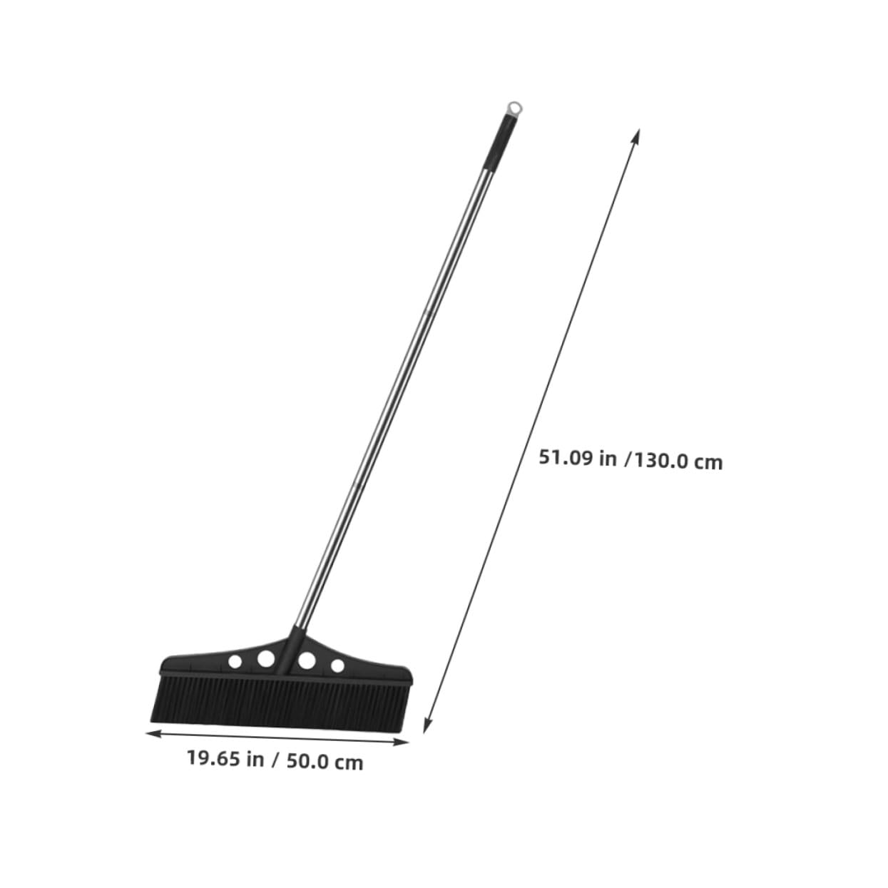 IMIKEYA Scopa da Esterno Pesante con Manico Ergonomico in Metallo Inossidabile e Setole in Nailon, Impugnatura Comoda, per Aree Verdi e Terrazze