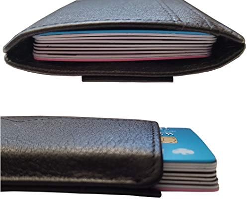 Falcon Vault Merlin Slim Card Sleeve Wallet RFID Blocking Protection - Genuine Italian Leather - Slim Minimalist Card Holder with Retractable Function - Unique Design up to 10 Cards