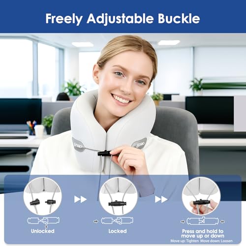 Image of jiaao Travel Pillow Memory Foam Neck Support, Advanced Memory Foam Neck Pillow for Airplanes, Cars & Trains