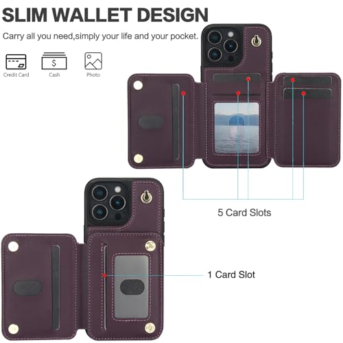 Coque iPhone 16 Pro Max antichoc protège-écran verre trempé housse portefeuille RFID - 4