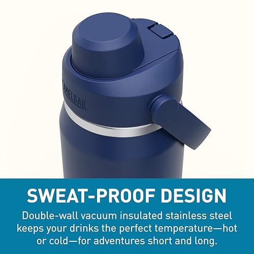 Image of CamelBak Thrive Chug Insulated Stainless Steel Water Bottle, Cold Retention with High Flow Lid for Everyday Hydration and Active Use, 25oz, Navy