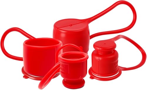 Image of Dust Caps Plugs for 1 /2 inch Flat Face Hydraulic Quick Connect Couplers, 4 Sets Rubber Covers for 1 /2 inch Body Bobcat Skid Steer Flat Face Couplings