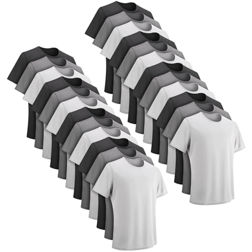 24 Pack Men's Cotton Homeless T-Shirt Gift Bulk Supply Basic Crew Neck Short Sleeve Tees Regular Lightweight T-Shirt