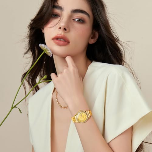 OLEVS Womens Watches Small Face Ladies Watches for Women with Day Date Diamond Silver Gold Two Tone Stainless Steel Waterproof Analog Reloj para Mujer Classic Fashion Dress Quartz Womens Wrist Watch2