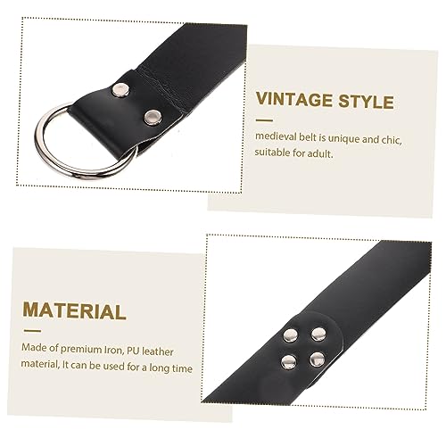 Medieval Belt Sword Holder Retro Braided Leather Belt Vintage Decor for Party3
