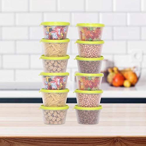 Image of Cutting EDGE Nesterware 750ml Stackable Food Container (Set of 12, Green) | BPA-free plastic, stackable design, leak-proof, kitchen storage, pantry, fridge, meal prep, reusable, travel use
