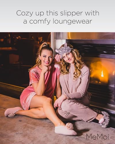 MeMoi Women's Liquid Therapy Sherpa-Lined Slippers4