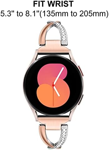 Amazon Com Trumirr Band For Galaxy Watch 5 40mm 44mm 4 40mm 44mm mm Stainless Steel Diamond Watchband Women Jewelry Strap For Samsung Galaxy Watch 42mm Active 2 Active Cell Phones Accessories