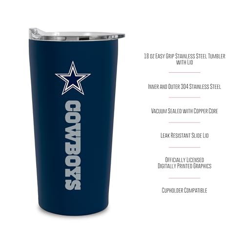 Image of Rico Industries NFL Football Soft Touch, Easy Grip Tumbler