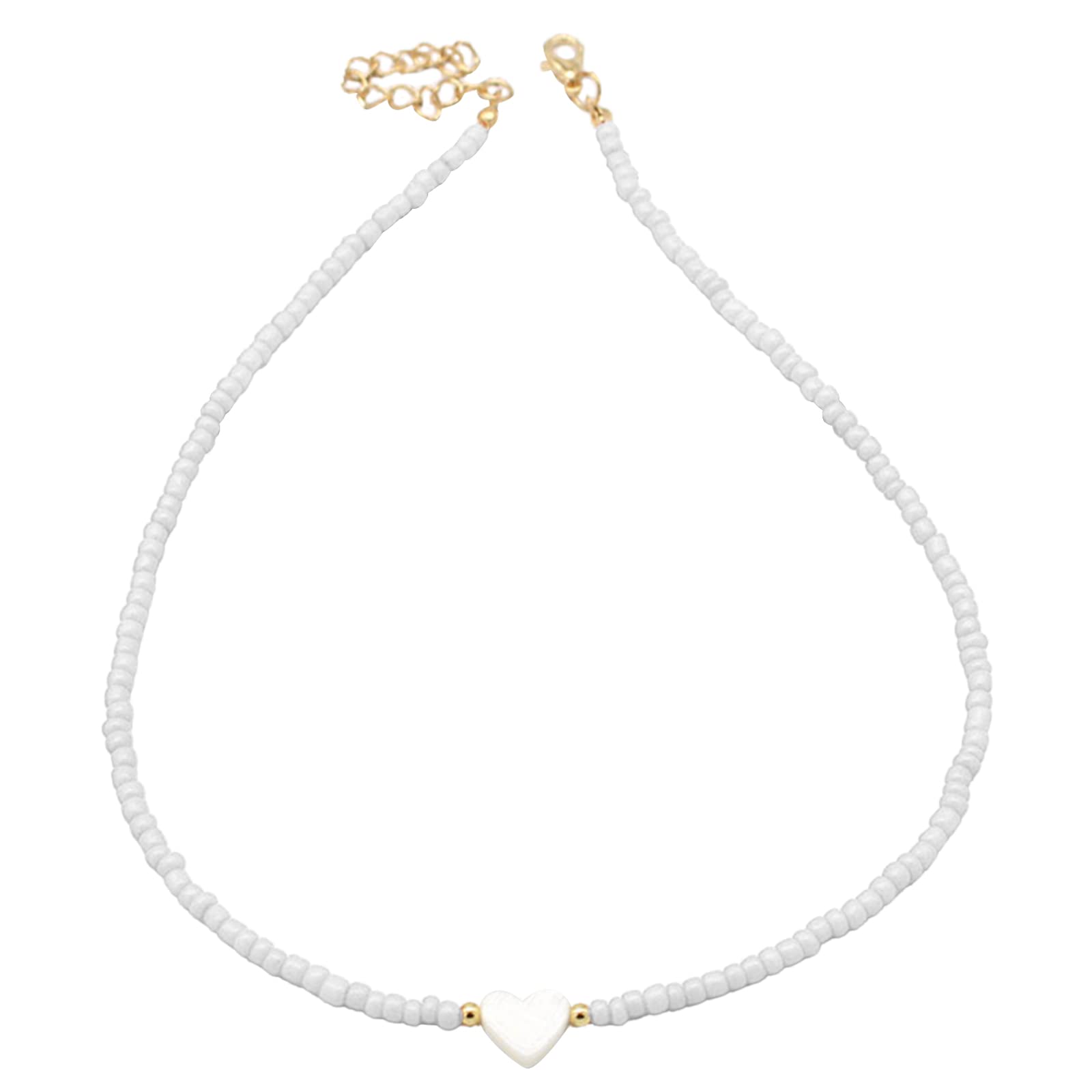 Collana Girocollo Bohémien A Strati | Perline Acrilico Arcobaleno E Conchiglia Ciprea - 4