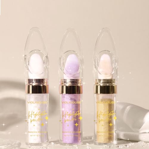 VIOLA HOUSE Poudre de Fee,Highlight Poudre Tapotante,Body Shimmer Highlighter Makeup,Paillettes Visage Corps,Glitter Naturel,Paillettes Maquillage.7g/0.25oz.(Jaune) – Image 4