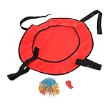 FRCOLOR Toss and Catch Paddle Spielset Rot mit Ball und Trillerpfeife Leichtes Outdoor zur Hand Auge...