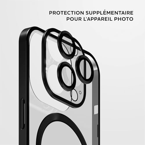 Coque iPhone 14 Pro transparente magnétique avec protection caméra intégrée et charge induction MagSafe - 5