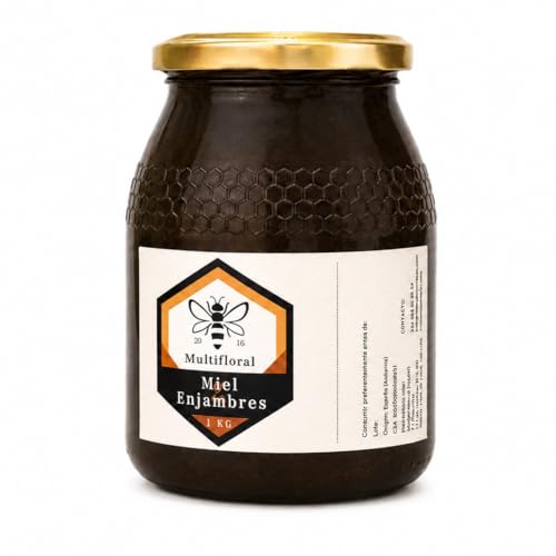 Miel Natural de Abeja, Pura y Artesanal | Cosecha de agosto 25 | Origen Asturias, España | Directa del Apicultor (1 kg, Multifloral)
