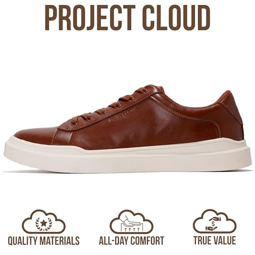 Image of Project Cloud Mens Sneakers - Eco-Crafted Leather Memory Foam Insole Dress Shoes for Men Non Slip Laced-Up Water-Resistant Mens Casual Shoes - Dress Sneakers 2026