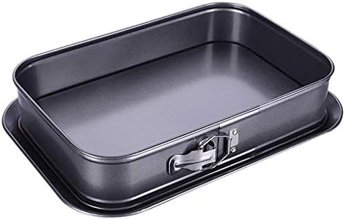 EYRA Non-Stick Cheesecake Pan, Springform Pan, Rectangle Cake Pan with Removable Bottom Leakproof and Quick Release Latch Bakeware 14 inches 9.3 inches 3 inches Black