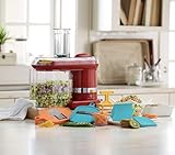 CooksEssentials Electric Mandoline Slicer & Dicer With (7) Blades. (Red)