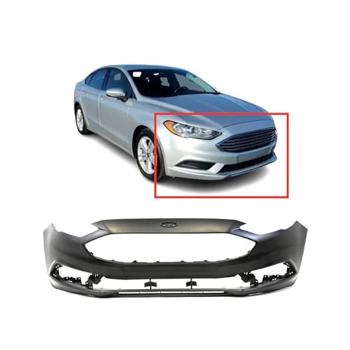 Image of FitParts Compatible with Ford Fusion 2017-2018 Front Bumper Cover | Primed, Without Tow Hook Hole, Sedan, Hybrid, Ready to Paint, OEM HS7Z17D957APTM, FO1000718