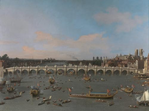 Peinture sur toile Canaletto Pont de Westminster grand tableau déco 60x90