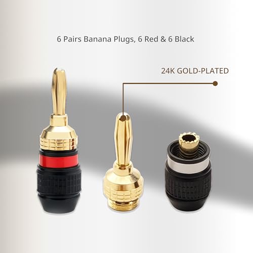 Conector Banana de Altavoz con Baño de Oro 24K, 6 Pares miniatura 3