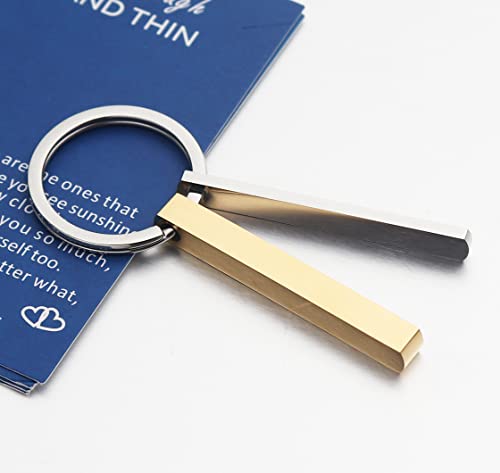 Ankiyabe Through Thick And Thin Keychain Friendship Best Friend Gift Couples Keyring Sisters Bridesmaid Tribe Bff Gift (Gold Thick And Silver Thin) #TOP2