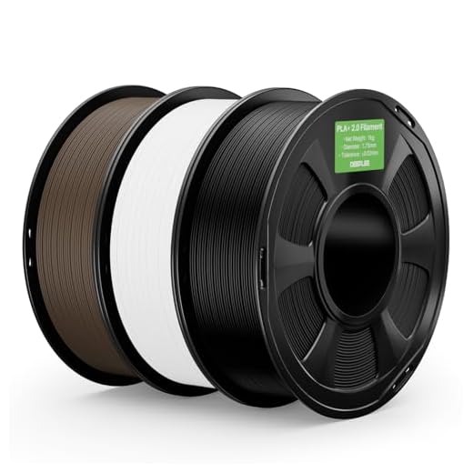 DEEPLEE PLA+ 2.0 Filament 1.75mm, Stronger Toughness 3D Printer Filament, Black White Brown 3KG, Upgrade PLA Plus 3D Printer Filament, High Speed PLA+ Filament for Most FDM 3D Drucker