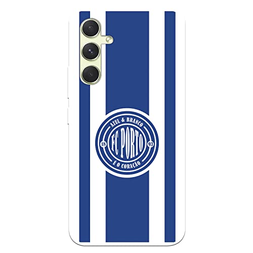 Capa para Samsung Galaxy A54 5G de futebol Club Porto escudo escudo e riscas tansparente para proteger o seu telemóvel. Capa de silicone flexível com licença oficial futebol clube porto