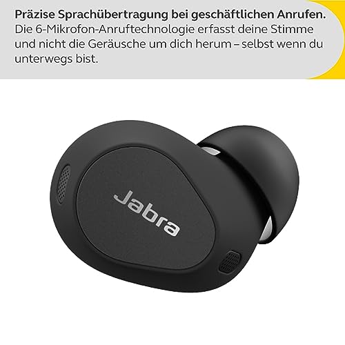 Jabra Elite 10 schnurlose In-Ear-Bluetooth-Kopfhörer Advanced Active Noise Cancellation, 6 eingebauten Mikrofonen und Dolby Atmos Sound - Matt-Schwarz – Bild 5