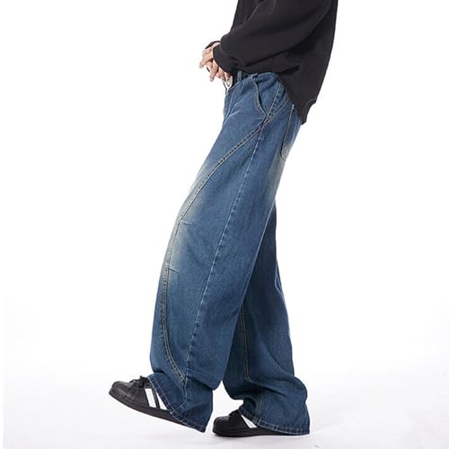 Men's Baggy Jeans Y2k Wide Leg Hip Hop Denim Pants Irregular Sutures Loose Fit Trousers Streetwear4