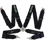 4 ポイント スナップオン 3 インチ レーシング シートベルト ハーネス カムロック TA スタイル 調節可能なドリフト 4点式シートベルト 車の改造された金属製クイックリリースシートベルト (グリーン)(ブラック)