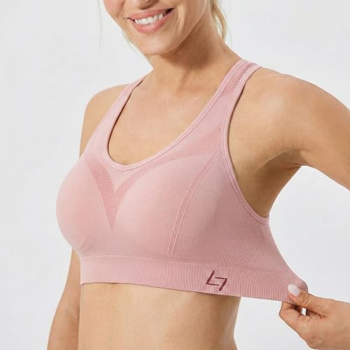 Image of FITTIN Supportive Sports Bras for Women: Padded Racerback for Yoga Workout | Full Coverage No Bounce Zero-Pressure Comfort Wide Strap Seamless for Pilates Gym - for C-DDD Cups Plus Size Large Bust Women