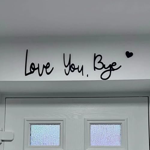Love You Bye Above Door Sign Love You Bye Sign Wooden Letters - Love You Bye Wood Sign Modern Black Letter Sign Wall Art for Hallway Stairs Valentines Wedding Thanksgiving Gift Love You Bye