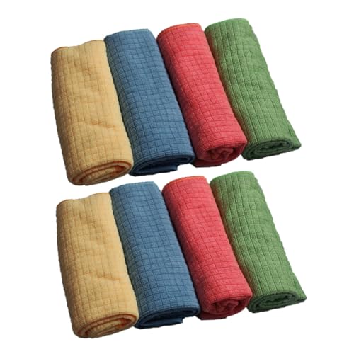 HEALLILY 8 paños de limpieza absorbentes multifuncionales para platos, paños de cocina, utensilios de cocina, uso doméstico, colores mezclados