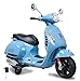 Produktbild JAMARA 460347 - Ride-on Vespa 12V - leistungsstarker Antriebsmotor und Akku für Lange Fahrzeit, SD-Karten Slot, AUX- und USB-Anschluss, Ultra-Grip Gummiring am Rad, Stützräder, LED-Scheinwerfer, blau