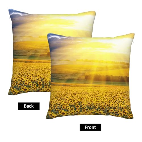 Housse de coussin imprimé tournesol pour salon et canapé cocooning - 3