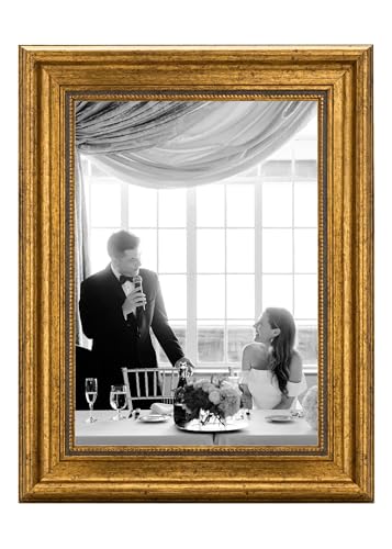 CABBEL Cadre photo A4 21x30 cm Or – Style Baroque Vintage – Pour affiches, photos et certificats – Verre acrylique incassable – Élégant & décoratif...