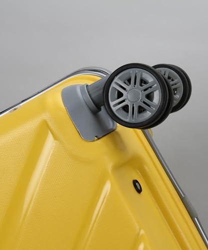 Kandel-London-Hard-Sided-PP-8-Wheel-Spinners-with-No-Lock-and-Steel-Trolley-Yellow-S