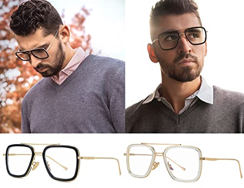 Image of Tony Stark Style Blue Light Blocking Glasses for Men Women, Iron Man and Spider-Man Computer Gaming Glasses