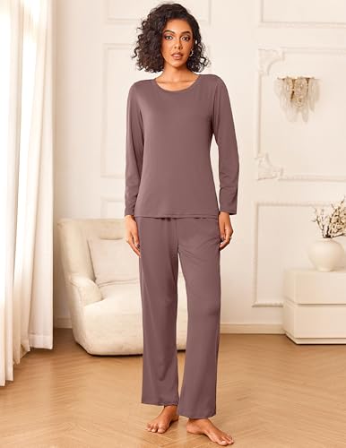 Ekouaer Pajamas for Women Set 2 Piece Pjs Lounge Set Long Sleeve Sleepwear - image 3