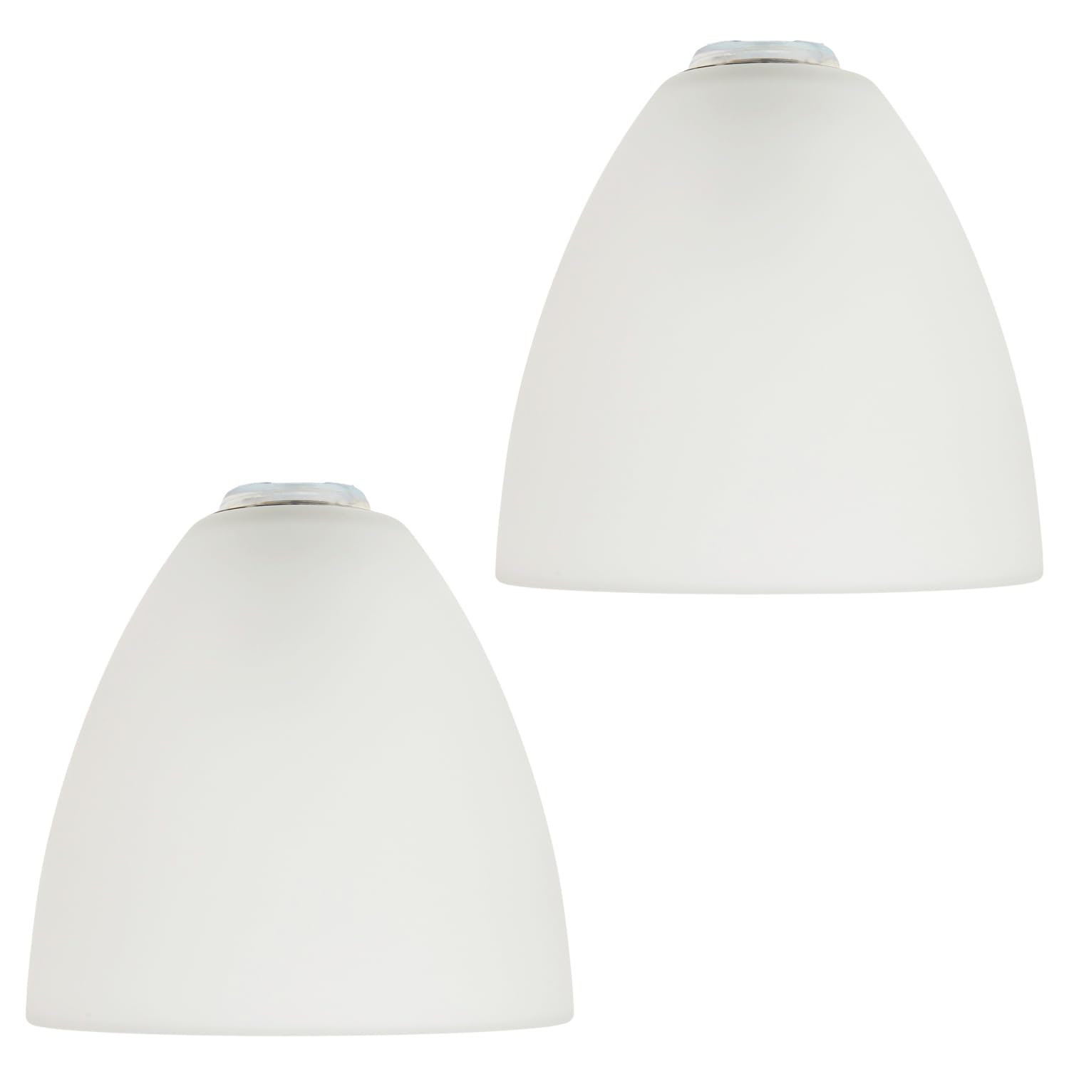 Happy Homewares White Pair Of Frosted Glass Shades With Traditional And Classic Shape For E14 And E27 Bulb Bases | 40W Maximum | 15Cm X 12Cm By