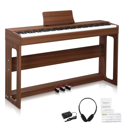 LEADZM Piano Numérique 88 Touches, Clavier Entièrement Lesté, Piano Électrique avec MIDI-USB, Bluetooth et Haut-Parleurs Stéréo, 128 Sonorités et Rythmes,...
