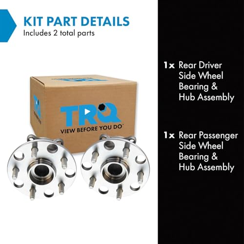 Image of TRQ Rear Left and Right Wheel Bearing and Hub Assembly Set 2 Piece Compatible with 13-20 Lexus GS350 16-20 IS300 16-20 IS350 16-17 GS200t 18-19 GS300 16-17 IS200t 14-15 IS250 F Sport 15-22 RC350