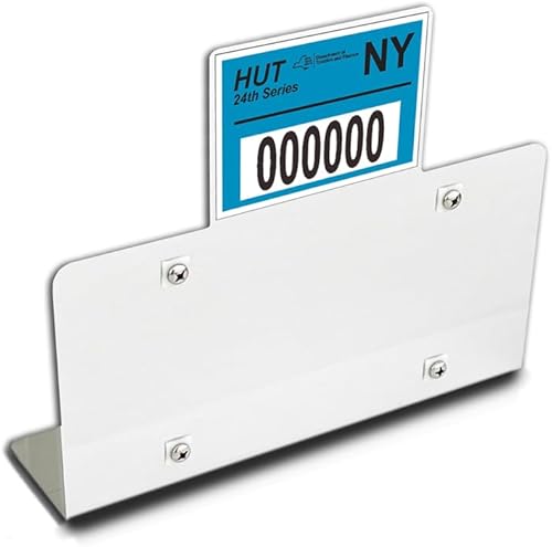 (L1414) Soporte de placa de matrícula con brida de acero inoxidable - Pegatina HUT