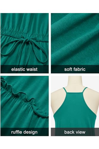Image of Newshows Women's Summer Casual Dress Cute A Line Ruffle Hem Flattering Fit Beach Vacation Sundress