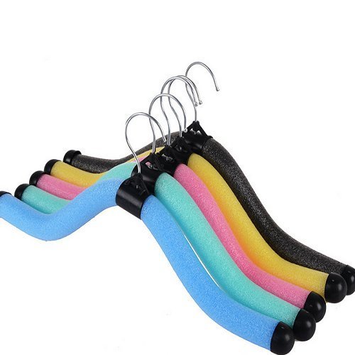 AUCH 5Pcs Adjustable/Bendable Anti-skid Foam Clothes Hanger/Holder/Rack,Mixture color