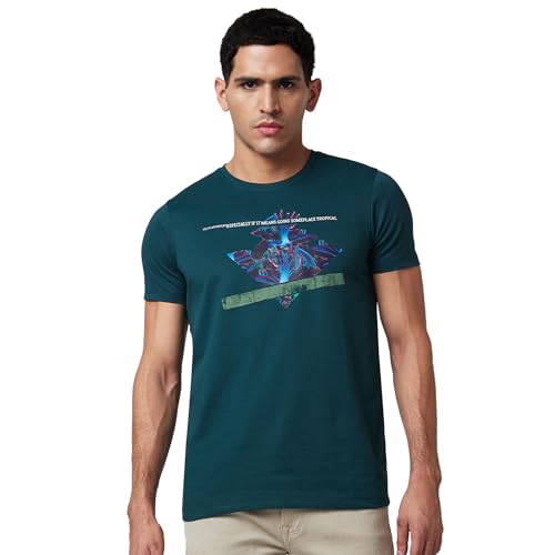 Image of Spykar Men's Slim Fit Round Neck Half Sleeve Solid Casual T-Shirt